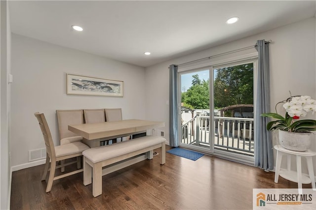 212 Freeman St, Woodbridge Proper, NJ 07095 - dining space with wood finished floors and recessed lighting