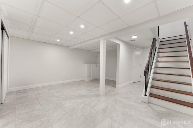 50 Ellen Heath Dr, Matawan, NJ 07747 - finished basement with stairway, recessed lighting, and baseboards