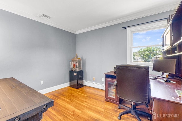 11 Eagle Rd, Edison, NJ 08820 - home office with a baseboard radiator, crown molding, and light wood finished floors
