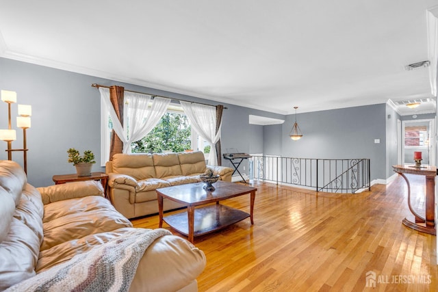 11 Eagle Rd, Edison, NJ 08820 - living room featuring ornamental molding and light wood-type flooring