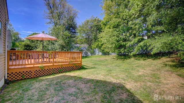 9 Salem Rd, East Brunswick, NJ 08816 - view of green lawn featuring a deck