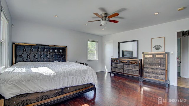 9 Salem Rd, East Brunswick, NJ 08816 - bedroom featuring wood finished floors, baseboards, recessed lighting, and a ceiling fan