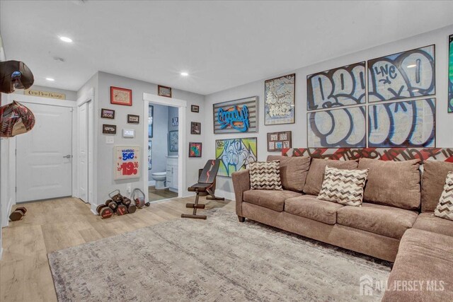 238 Main St, South Amboy, NJ 08879 - living area with recessed lighting, light wood-style floors, and baseboards