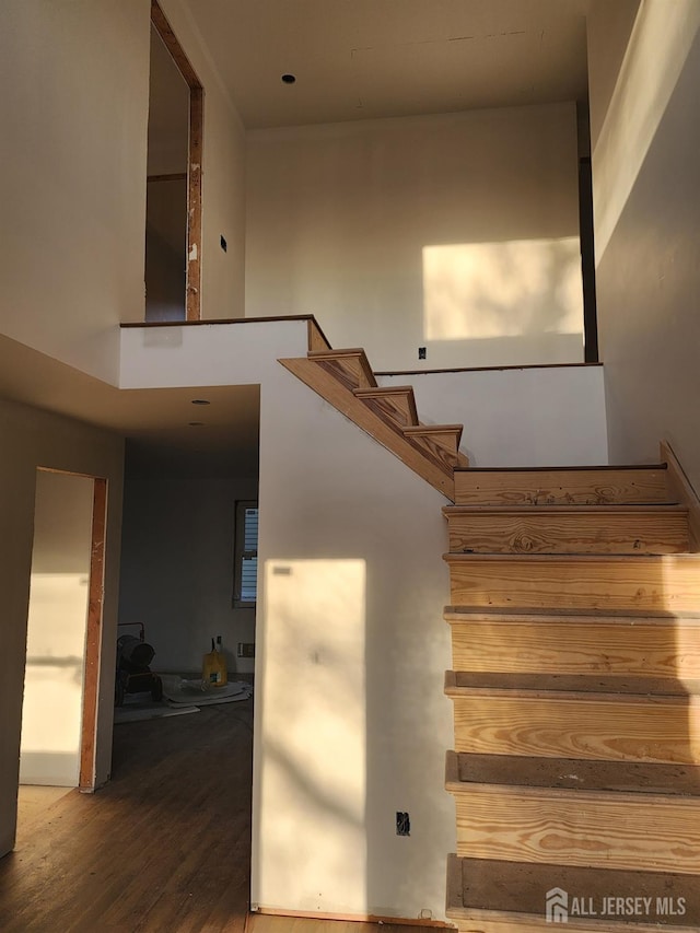 10 Myrtle St, Edison, NJ 08817 - stairs featuring wood finished floors and a high ceiling