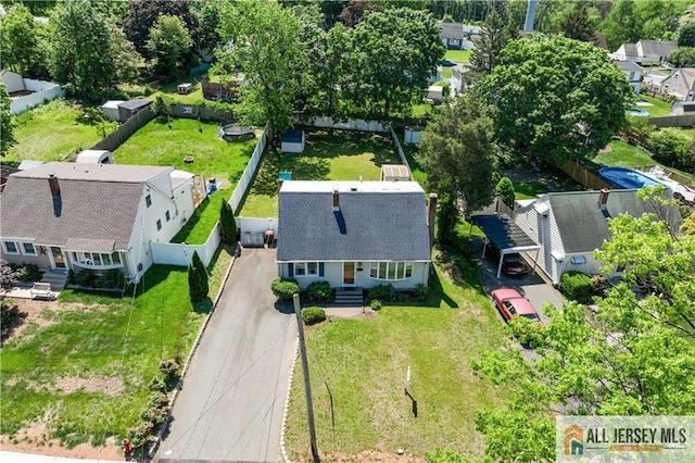 aerial view of residential area