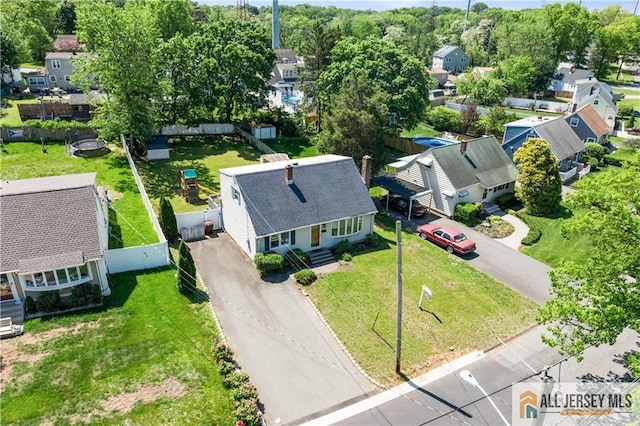 aerial perspective of suburban area