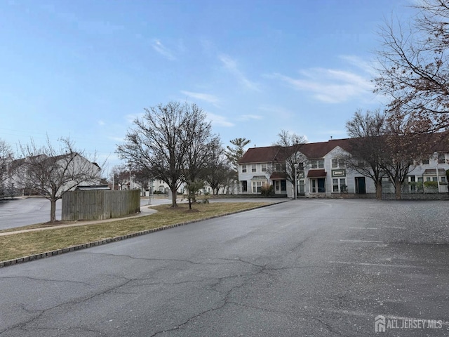 view of road with a residential view