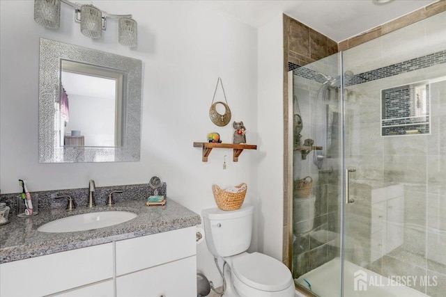 490 Grandin Rd Unit A, Monroe, NJ 08831 - bathroom with vanity, a shower stall, and toilet