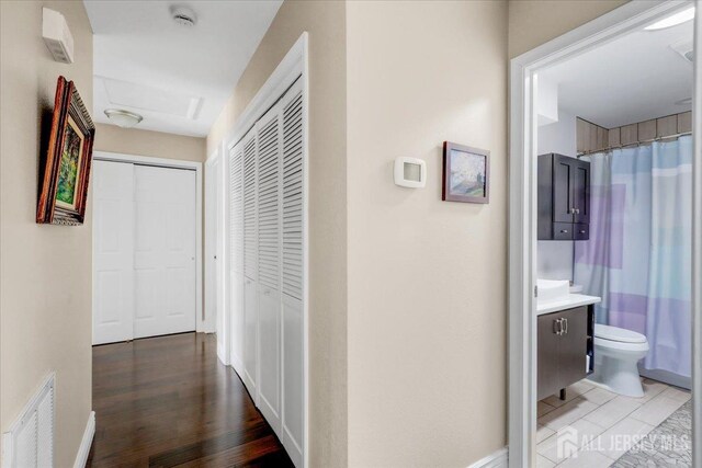 490 Grandin Rd Unit A, Monroe, NJ 08831 - corridor with visible vents and attic access