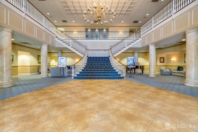 community lobby with stairway