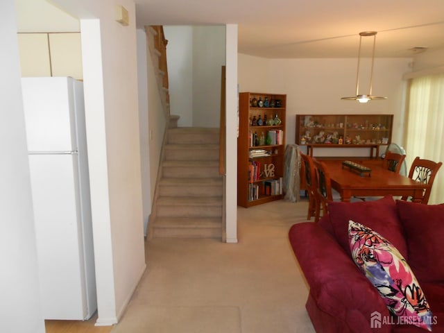 4222 N Bayberry Ct N, South Brunswick, NJ 08852 - living area with stairway and light carpet