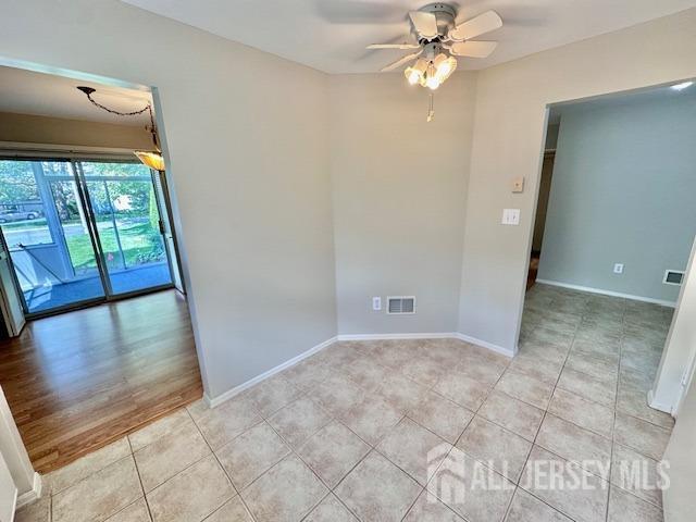 13-B Ashbourne Dr Unit B, Monroe, NJ 08831 - unfurnished room featuring ceiling fan and light tile patterned flooring