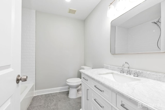 141 Day St, South Plainfield, NJ 07080 - full bathroom with vanity, toilet, bathtub / shower combination, and baseboards