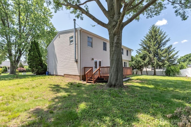 141 Day St, South Plainfield, NJ 07080 - rear view of property with a wooden deck
