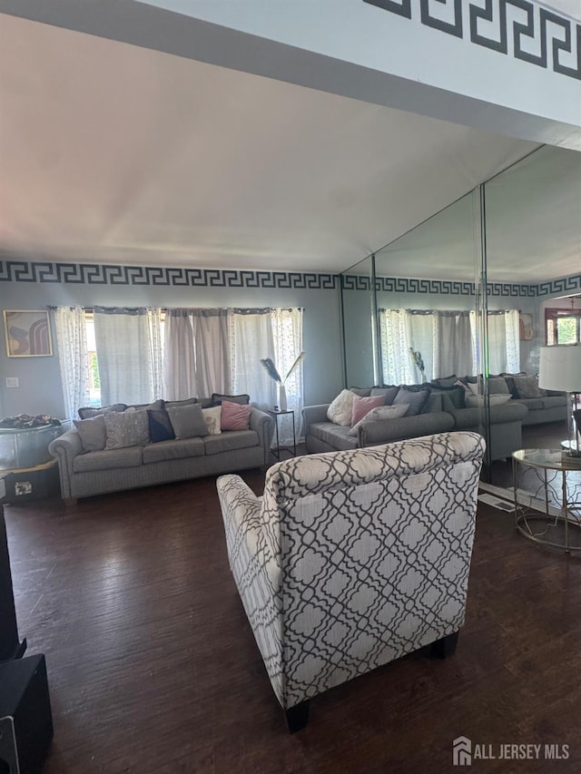 198 Strawberry Hill Ave, Woodbridge Proper, NJ 07095 - living area with dark wood-style flooring
