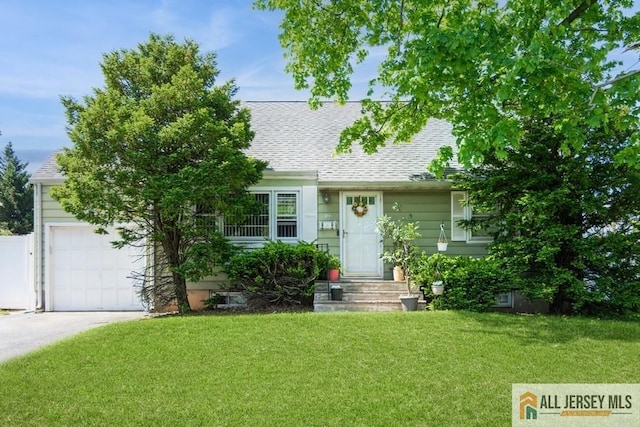 1 Berkley Blvd, Iselin, NJ 08830 - view of front facade featuring a front lawn, roof with shingles, concrete driveway, and an attached garage