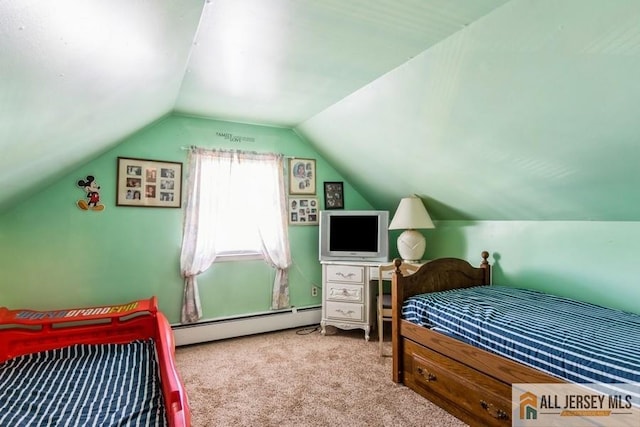 1 Berkley Blvd, Iselin, NJ 08830 - carpeted bedroom with baseboard heating and vaulted ceiling