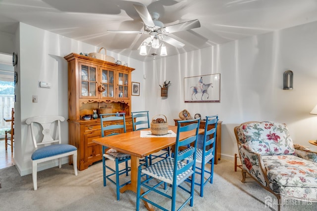 43 Nottingham Way, Franklin, NJ 08873 - dining space with light colored carpet and ceiling fan