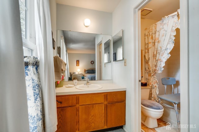 43 Nottingham Way, Franklin, NJ 08873 - bathroom with connected bathroom, vanity, and tile patterned flooring
