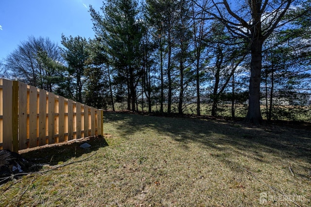 view of yard with fence