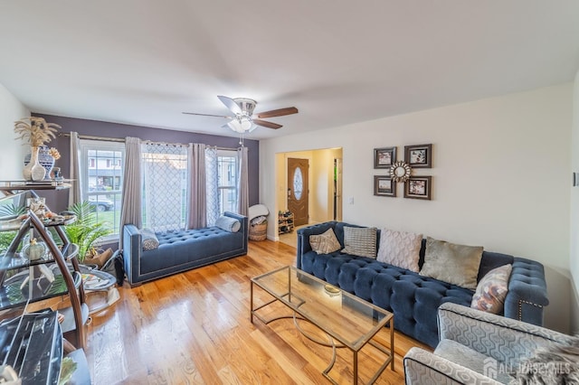 100-A George St, Carteret, NJ 07008 - living room with ceiling fan and light wood-style floors