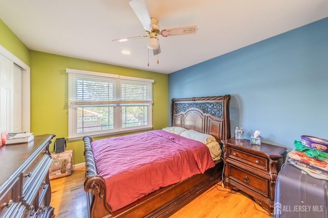 100-A George St, Carteret, NJ 07008 - bedroom featuring wood finished floors, a ceiling fan, and a closet