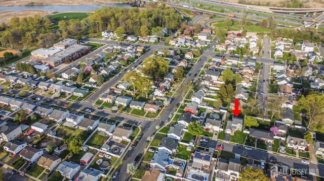 100-A George St, Carteret, NJ 07008 - aerial view of property and surrounding area featuring a large body of water and nearby suburban area
