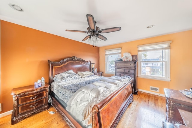100-A George St, Carteret, NJ 07008 - bedroom featuring light wood-style floors, baseboards, recessed lighting, and a ceiling fan