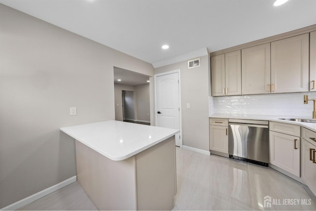 273 Park St, Franklin Twsp, NJ 08873 - kitchen featuring stainless steel dishwasher, baseboards, a peninsula, a sink, and recessed lighting
