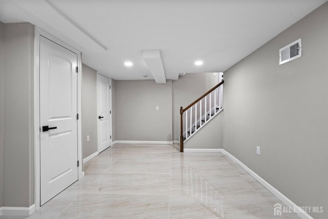 273 Park St, Franklin Twsp, NJ 08873 - finished below grade area with stairs, recessed lighting, and baseboards