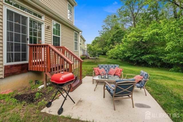 15 Homestead Dr, Burlington Twp, NJ 08068 - view of patio with area for grilling and an outdoor living space