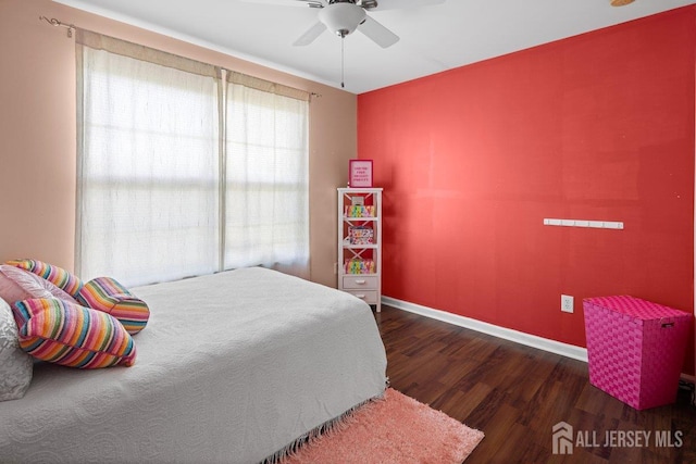 15 Homestead Dr, Burlington Twp, NJ 08068 - bedroom with wood finished floors, baseboards, and a ceiling fan