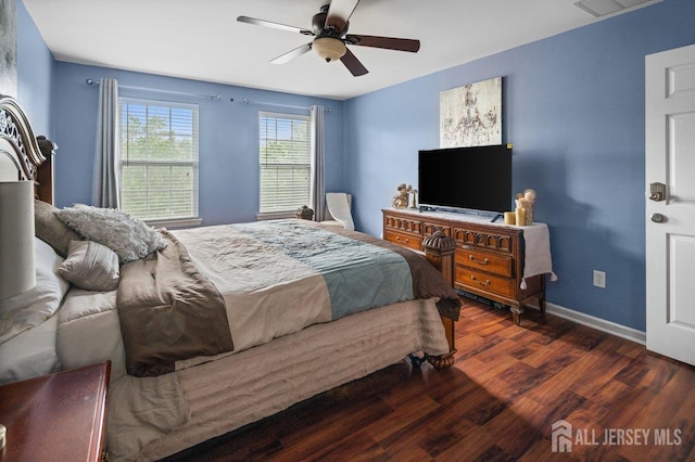 15 Homestead Dr, Burlington Twp, NJ 08068 - bedroom with wood finished floors, baseboards, and ceiling fan