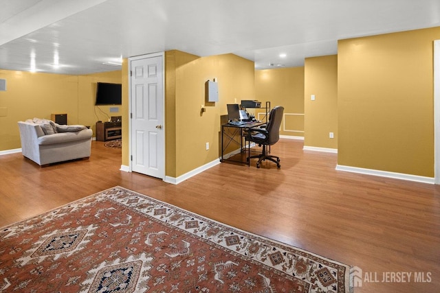 15 Homestead Dr, Burlington Twp, NJ 08068 - office area featuring wood finished floors and baseboards