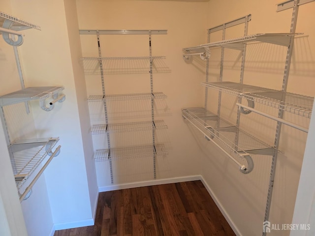 spacious closet with wood finished floors