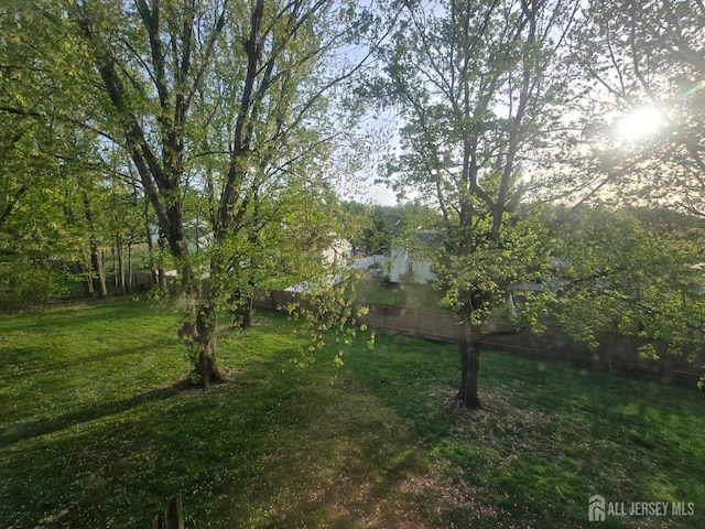 view of yard featuring fence