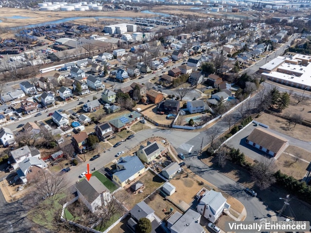 bird's eye view with a residential view