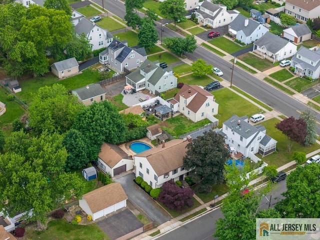 14 Fisher Ave, Middlesex, NJ 08846 - aerial perspective of suburban area featuring a pool