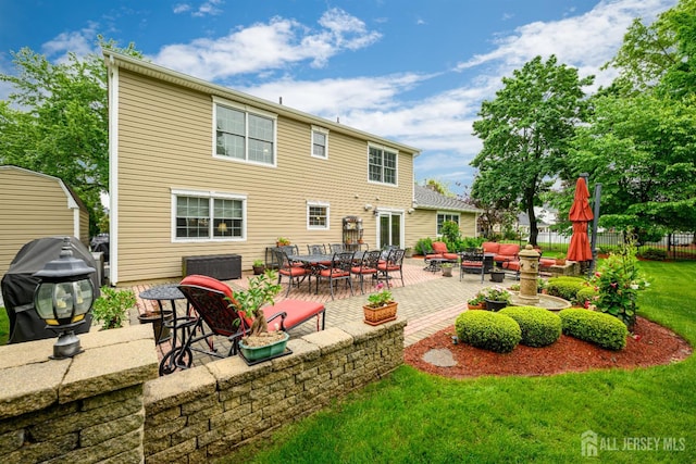 7 Manor Ct, Old Bridge, NJ 08857 - rear view of property with a patio and outdoor lounge area