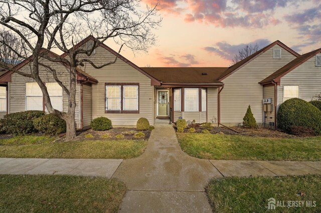 view of front of house with a lawn