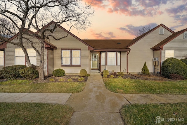 view of front of house with a lawn