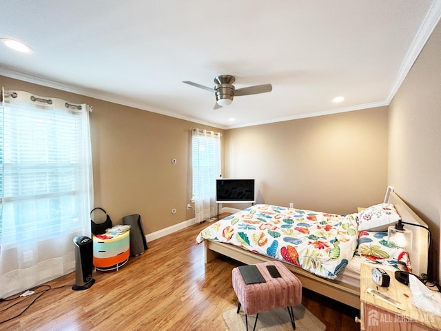196 Jonathan Pl, Franklin Twsp, NJ 08873 - bedroom featuring wood finished floors, recessed lighting, crown molding, and ceiling fan
