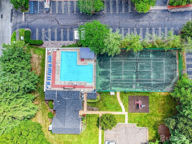 62 La Rue Ln, East Brunswick, NJ 08816 - drone / aerial view of a pool area
