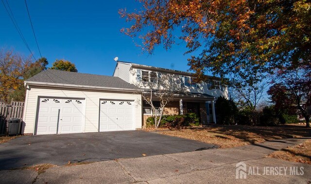 view of front property with a garage