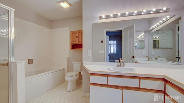 52-C Rutland Ln, Monroe, NJ 08831 - bathroom with toilet, a shower, a tub to relax in, and vanity