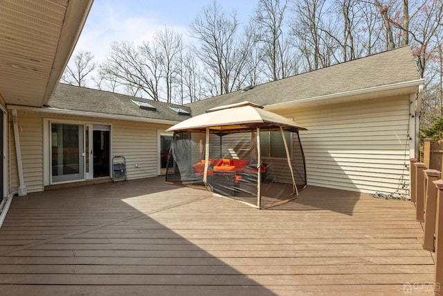 deck with a gazebo