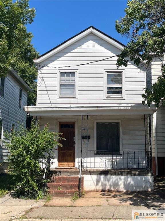 view of front of property with a porch