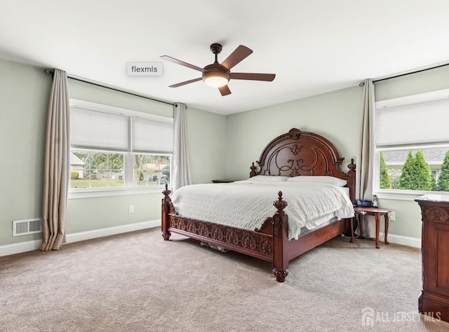 13 Crabtree Rd, Old Bridge, NJ 07747 - bedroom featuring carpet floors, multiple windows, baseboards, and ceiling fan