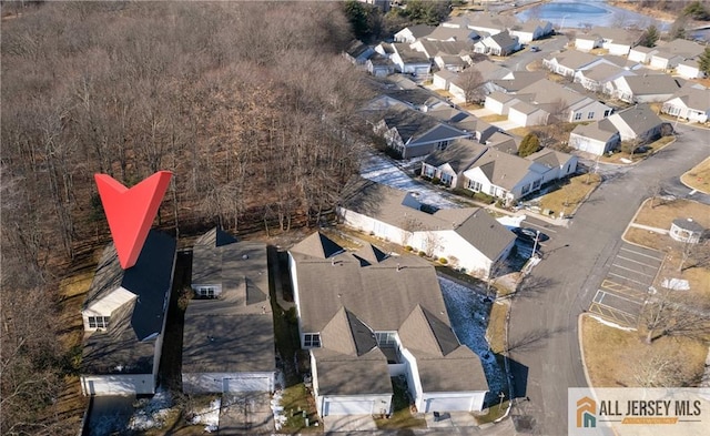 bird's eye view with a residential view