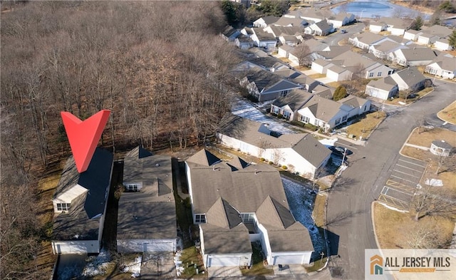 drone / aerial view with a residential view